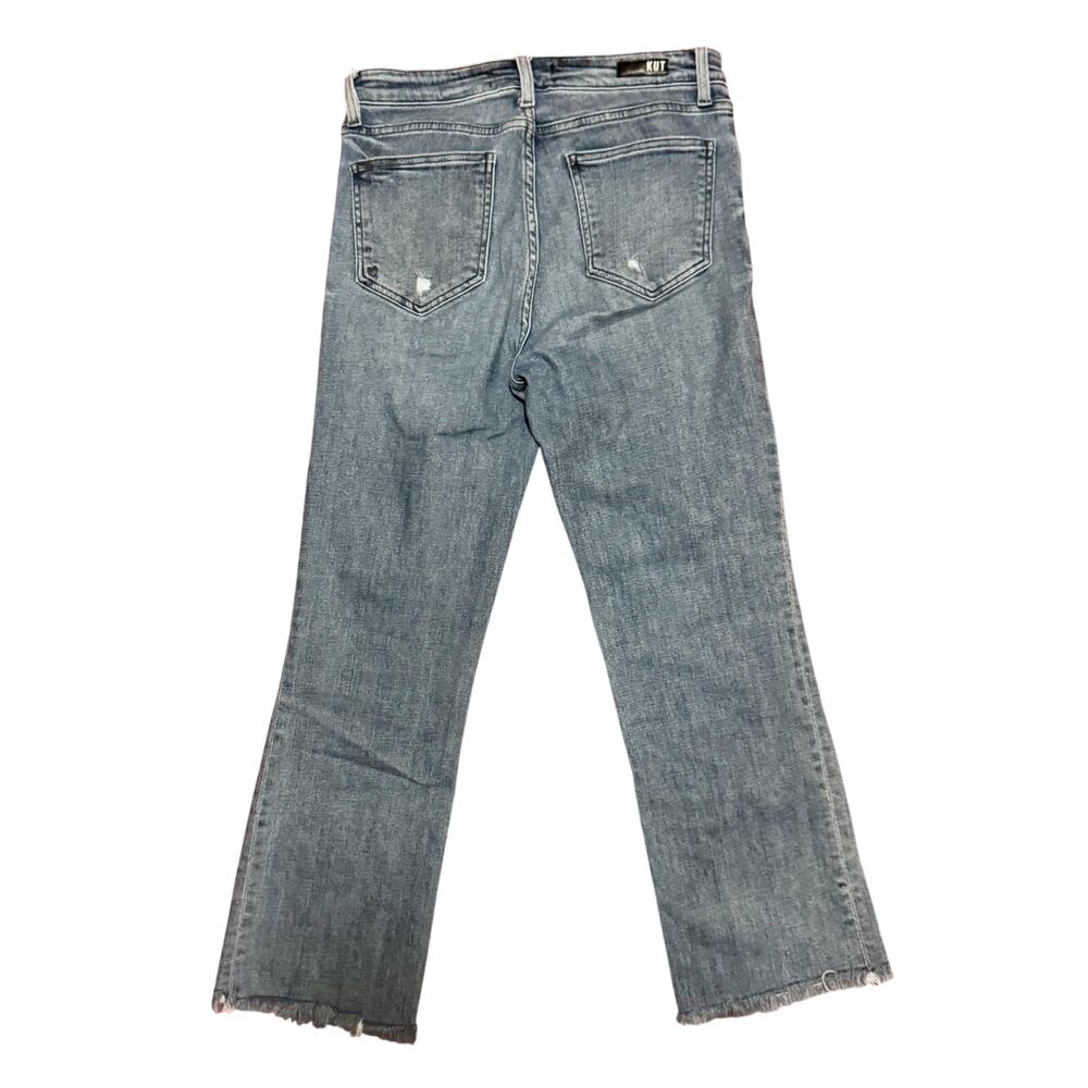 KUT Flare Ankle Jeans Gray Women's 4 Raw Hem Y2K Boho Soft Grunge Alt Edgy Rock - Picture 3 of 16
